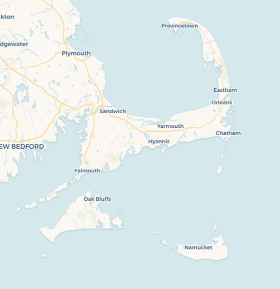DC Builders service area across Cape Cod, Martha's Vineyard and Nantucket